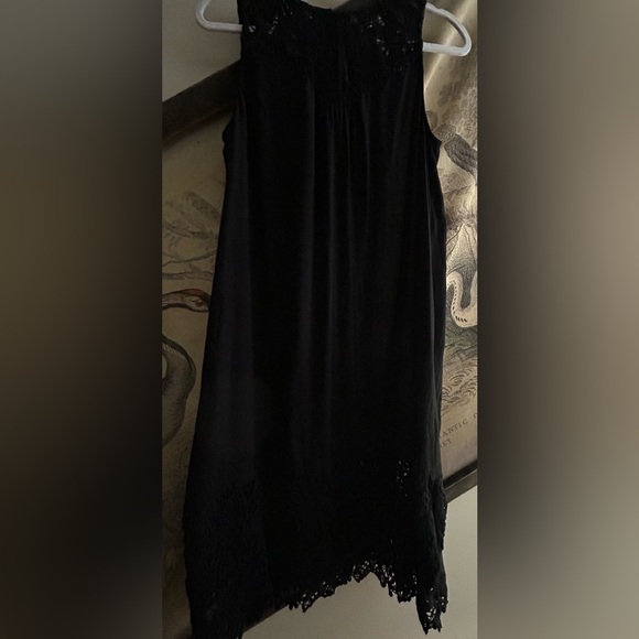 Johnny Was 4 Love & Liberty Black Silk & Lace Dress SZ Small - Picture 3 of 10